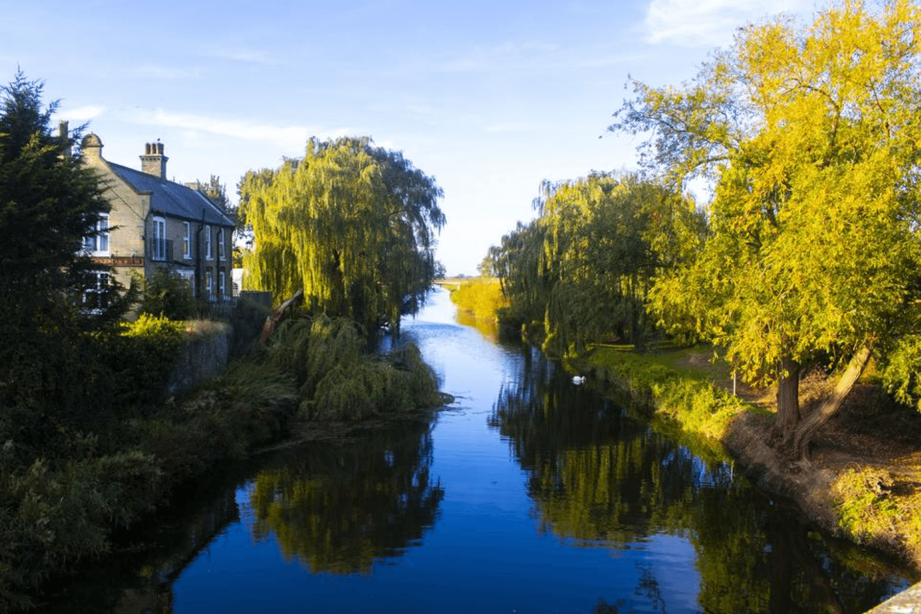 Places to eat in East Cambridgeshire - The Three Pickerels. View of restaurant from the water